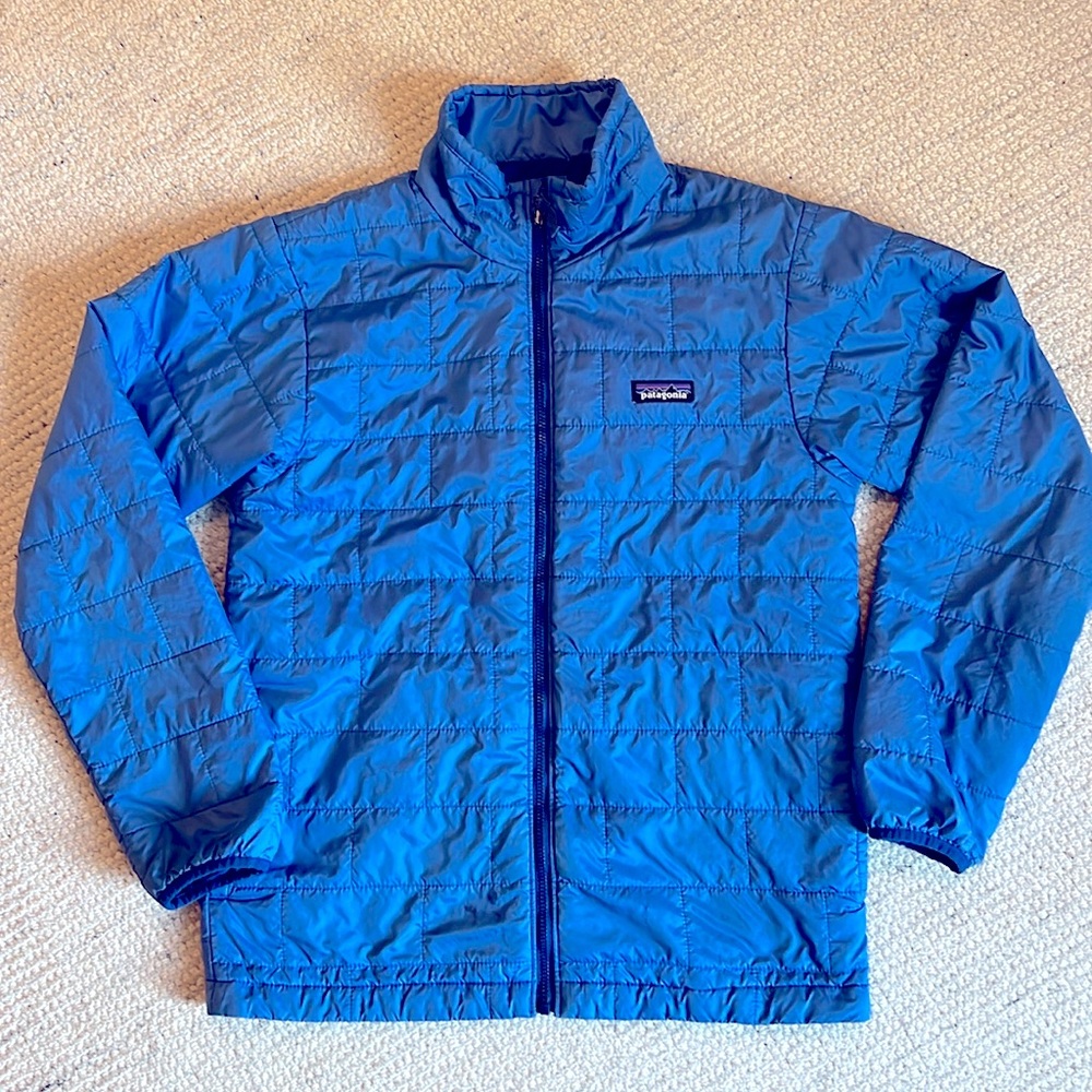 Boys Patagonia puffer coat, blue, size xl (14)